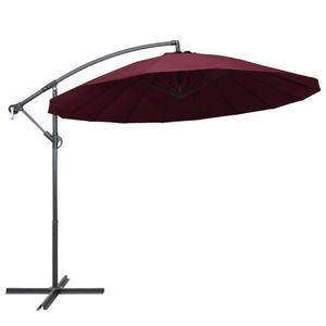 vidaXL Umbrelă de soare suspendată, vișiniu, 3 m, stâlp de aluminiu imagine