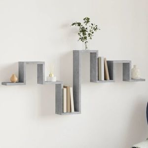 vidaXL Raft de perete, gri beton, 104, 5x10x43 cm , lemn prelucrat imagine