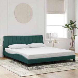 vidaXL Cadru de pat fără saltea, verde închis, 180x200 cm, catifea imagine
