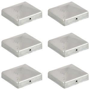 vidaXL Capace stâlpi de gard piramidă 6 buc. metal galvanizat 81x81 mm imagine
