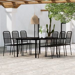 vidaXL Set de mobilier pentru grădină, 7 piese, negru imagine