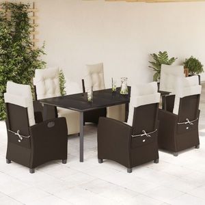 vidaXL Set mobilier de grădină cu perne, 7 piese, maro, poliratan imagine