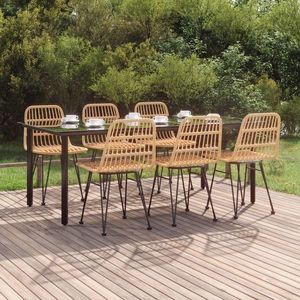 vidaXL Set mobilier de grădină, 7 piese, poliratan imagine
