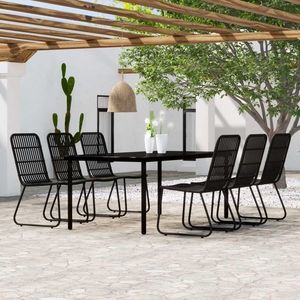 vidaXL Set mobilier de grădină, 7 piese, negru imagine