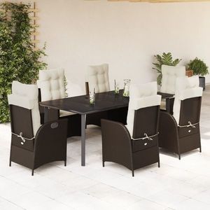 vidaXL Set mobilier de grădină cu perne, 7 piese, maro, poliratan imagine