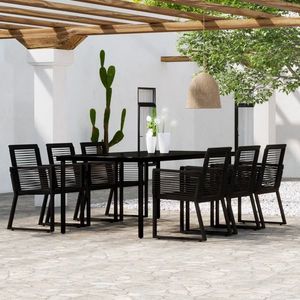 vidaXL Set de mobilier pentru grădină, 7 piese, negru imagine