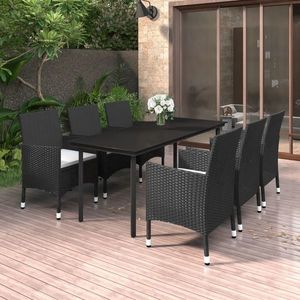 vidaXL Set mobilier de grădină cu perne, 7 piese, poliratan și sticlă imagine