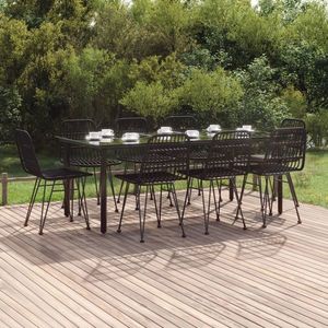 vidaXL Set mobilier de grădină, 9 piese, poliratan imagine
