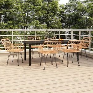 vidaXL Set mobilier de grădină, 7 piese, poliratan imagine