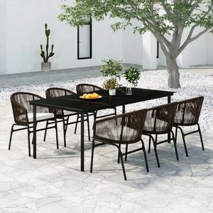 vidaXL Set de mobilier pentru grădină, 7 piese, maro imagine