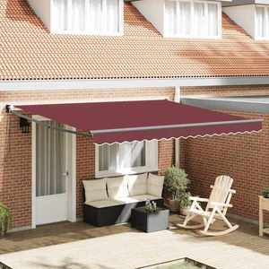 vidaXL Copertina retractabilă manual, vișiniu, 400x300 cm imagine