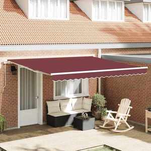 vidaXL Copertina retractabilă manual, vișiniu, 400x300 cm imagine