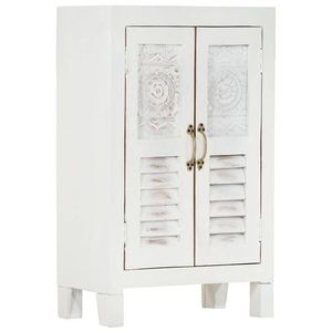 vidaXL Servantă, alb, 55x30x90 cm, lemn masiv de acacia imagine