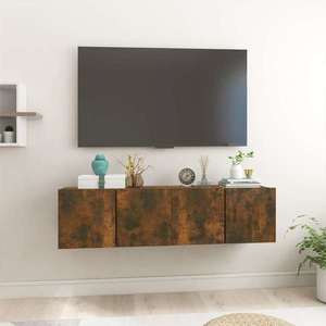 vidaXL Dulapuri TV suspendate 2 buc. stejar fumuriu 60x30x30 cm imagine
