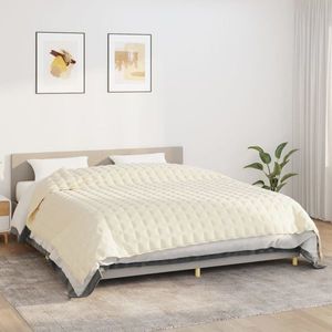vidaXL Pătură cu greutăți, crem deschis, 220x260 cm, 15 kg, textil imagine