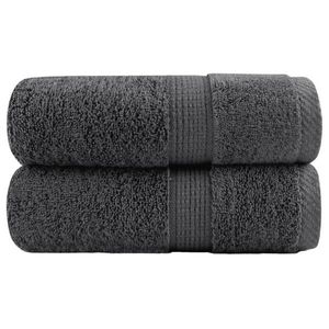 vidaXL Prosoape de baie premium SOLUND, 2 buc., antracit, 30x30 cm, 600 g/m² imagine