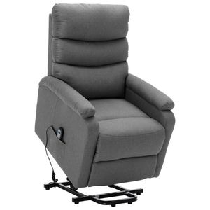 vidaXL Fotoliu cu ridicare, gri deschis, textil imagine