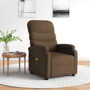 vidaXL Fotoliu de masaj electric, maro, material textil imagine