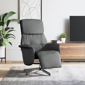 vidaXL Fotoliu rabatabil cu suport de picioare, gri închis, textil imagine