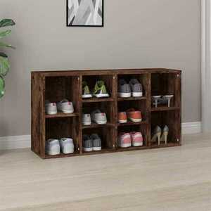 vidaXL Bancă de pantofi, stejar fumuriu 103x30x55 cm lemn prelucrat imagine