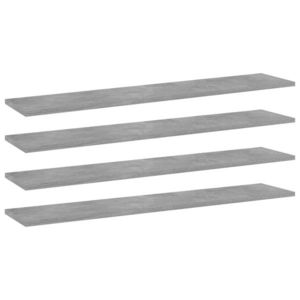 vidaXL Plăci bibliotecă, gri beton, 4 buc, 100 x 20 x 1, 5 cm, PAL imagine