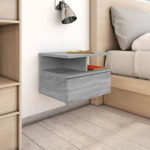 vidaXL Noptiere plutitoare 2 buc. gri sonoma 40x31x27 cm lemn imagine