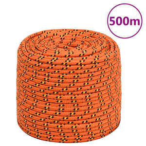 vidaXL Frânghie de barcă, portocaliu, 6 mm, 500 m, polipropilenă imagine