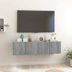 vidaXL Dulap TV suspendat gri sonoma 2 buc. 60x30x30 cm lemn prelucrat imagine