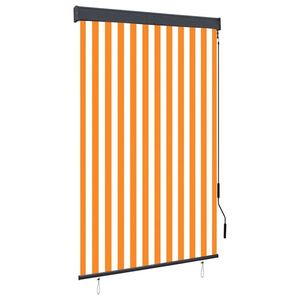 vidaXL Jaluzea tip rulou de exterior, alb și portocaliu, 120 x 250 cm imagine