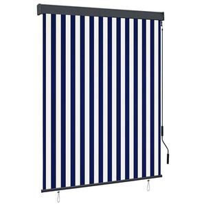 vidaXL Jaluzea tip rulou de exterior, albastru și alb, 140 x 250 cm imagine