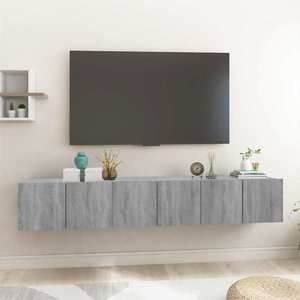 vidaXL Dulap TV suspendat gri sonoma 3 buc. 60x30x30 cm lemn prelucrat imagine