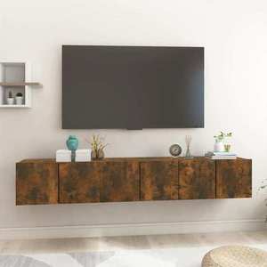 vidaXL Dulapuri TV suspendate 3 buc. stejar fumuriu 60x30x30 cm imagine