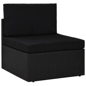vidaXL Canapea de mijloc modulară, negru, poliratan imagine