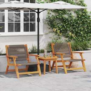 vidaXL Scaune de Grădină cu Masă 3 pcs Gri 45 x 45 x 40 cm imagine