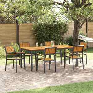 vidaXL Scaun pentru Grădină 6 pcs Maro 56 x 57 x 87cm imagine