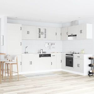 vidaXL Dulap de bucătărie cu ușă Kalmar 2 pcs Alb 80 x 46 x 81.5 cm imagine