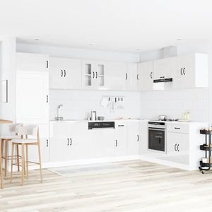 vidaXL Dulap de bucătărie cu ușă Kalmar 2 pcs Alb 80 x 46 x 81.5 cm imagine