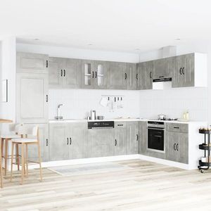 vidaXL Dulap de bucătărie cu ușă Kalmar 2 pcs Gri 80 x 46 x 81.5 cm imagine
