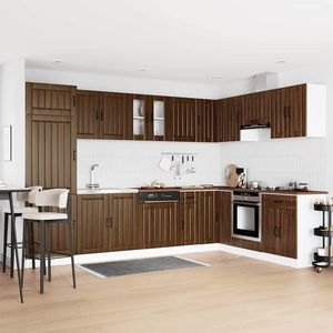 vidaXL Dulap de bucătărie cu ușă Lucca 2 pcs Maro 80 x 46 x 81.5 cm imagine