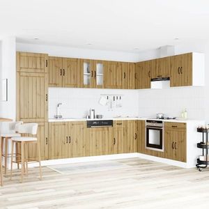 vidaXL Dulap de bucătărie cu ușă Lucca 2 pcs Maro 80 x 46 x 81.5 cm imagine