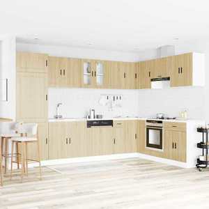 vidaXL Dulap baza chiuvetă cu ușă Porto 2 pcs Maro 80 x 46 x 84.5 cm imagine