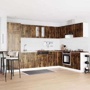 vidaXL Dulap baza chiuvetă cu ușă Porto 2 pcs Maro 80 x 46 x 84.5 cm imagine