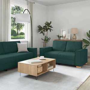 vidaXL Set de canapea 3 pcs Verde închis 220 x 78 x 84 cm țesătură imagine
