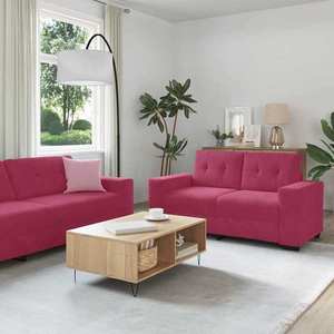 vidaXL Set de canapea 2 pcs bordo 221 x 78 x 80 cm Catifea imagine