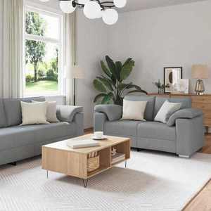 vidaXL Set de canapea 2 pcs Gri deschis 219 x 77 x 82 cm țesătură imagine