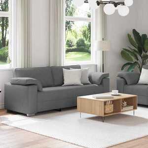 vidaXL Set de canapea 2 pcs Gri închis 219 x 77 x 82 cm țesătură imagine