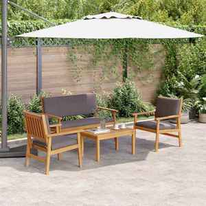 vidaXL Set de canapele pentru grădină 4 pcs Maro 75 x 45 x 38cm imagine