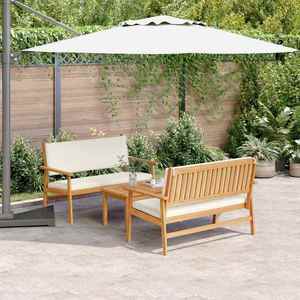 vidaXL Set de canapele pentru grădină 3 pcs Maro 75 x 45 x 38cm imagine