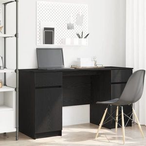 vidaXL Birou cu sertar Stejar negru 140 x 49 x 76 cm Lemn compozit imagine