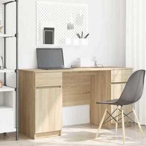 vidaXL Birou cu sertar Stejar sonoma 140 x 49 x 76 cm Lemn compozit imagine